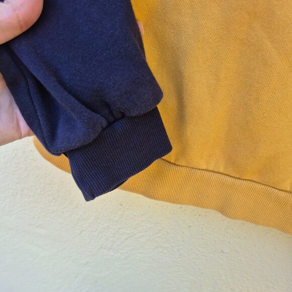 Retro Cropped Mustard Yellow Portland Hoody Sweatshirt Academia 70s 80s 90s - Picture 5 of 14